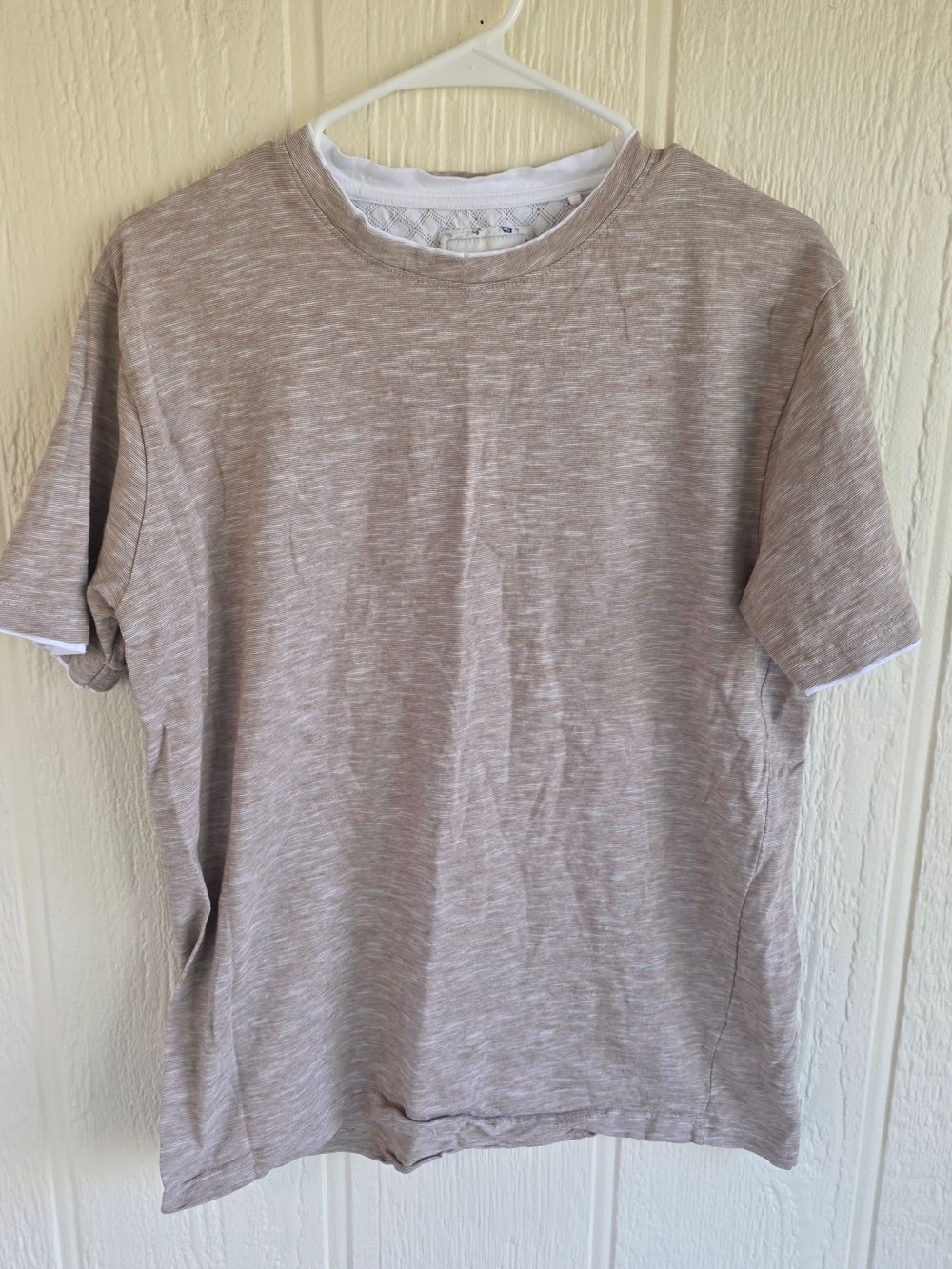 Men's Cactus Man Short Sleeve Crew Tee in Light Taupe, Size Large